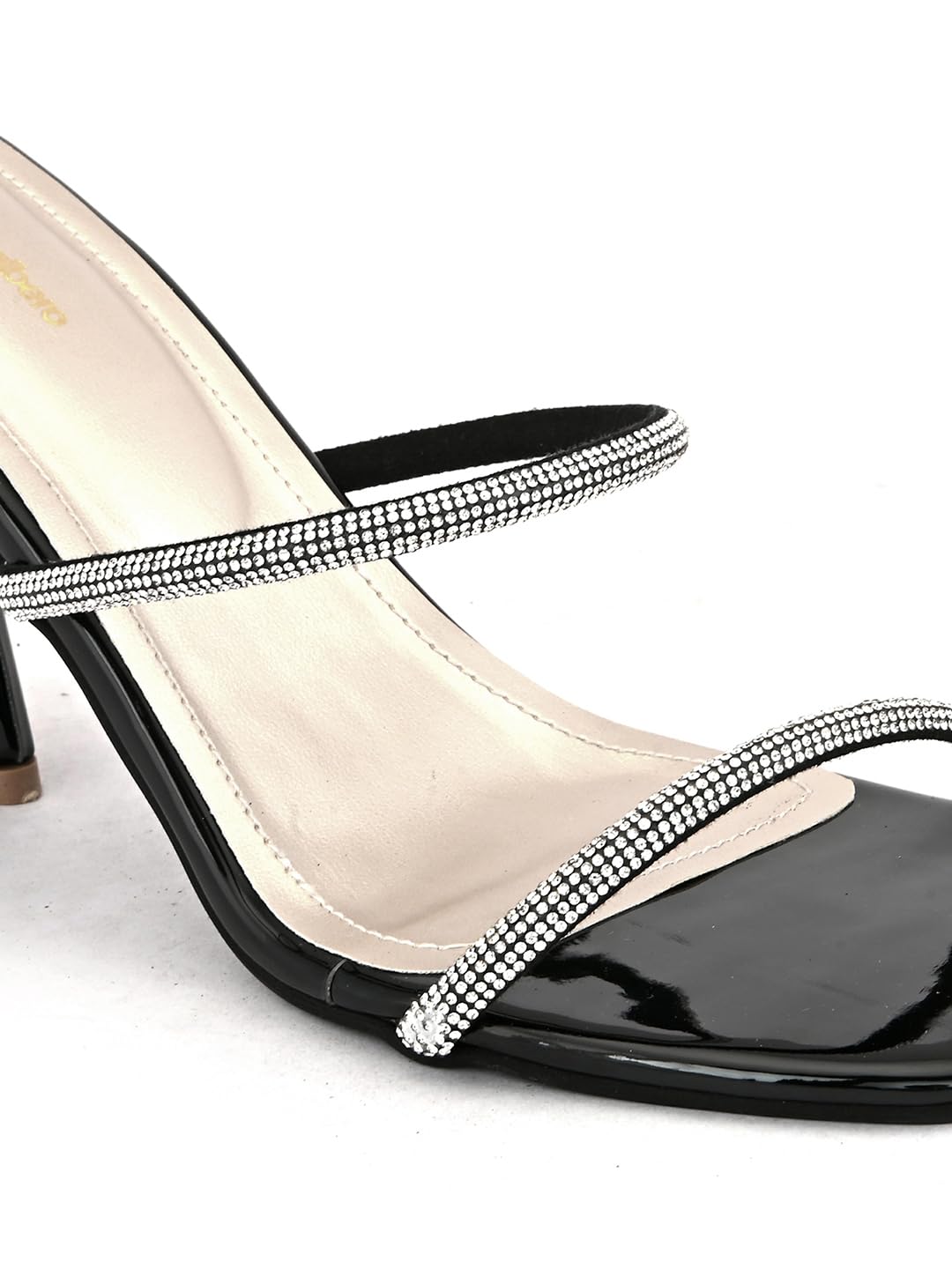 pelle albero Women Black Embellished Ankle Strap Block Heels Sandals PA-PL-5051_Black_39