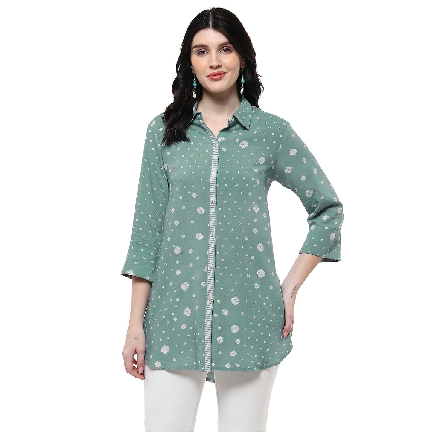 BIBA Women Viscose Rayon Straight Printed Kurti