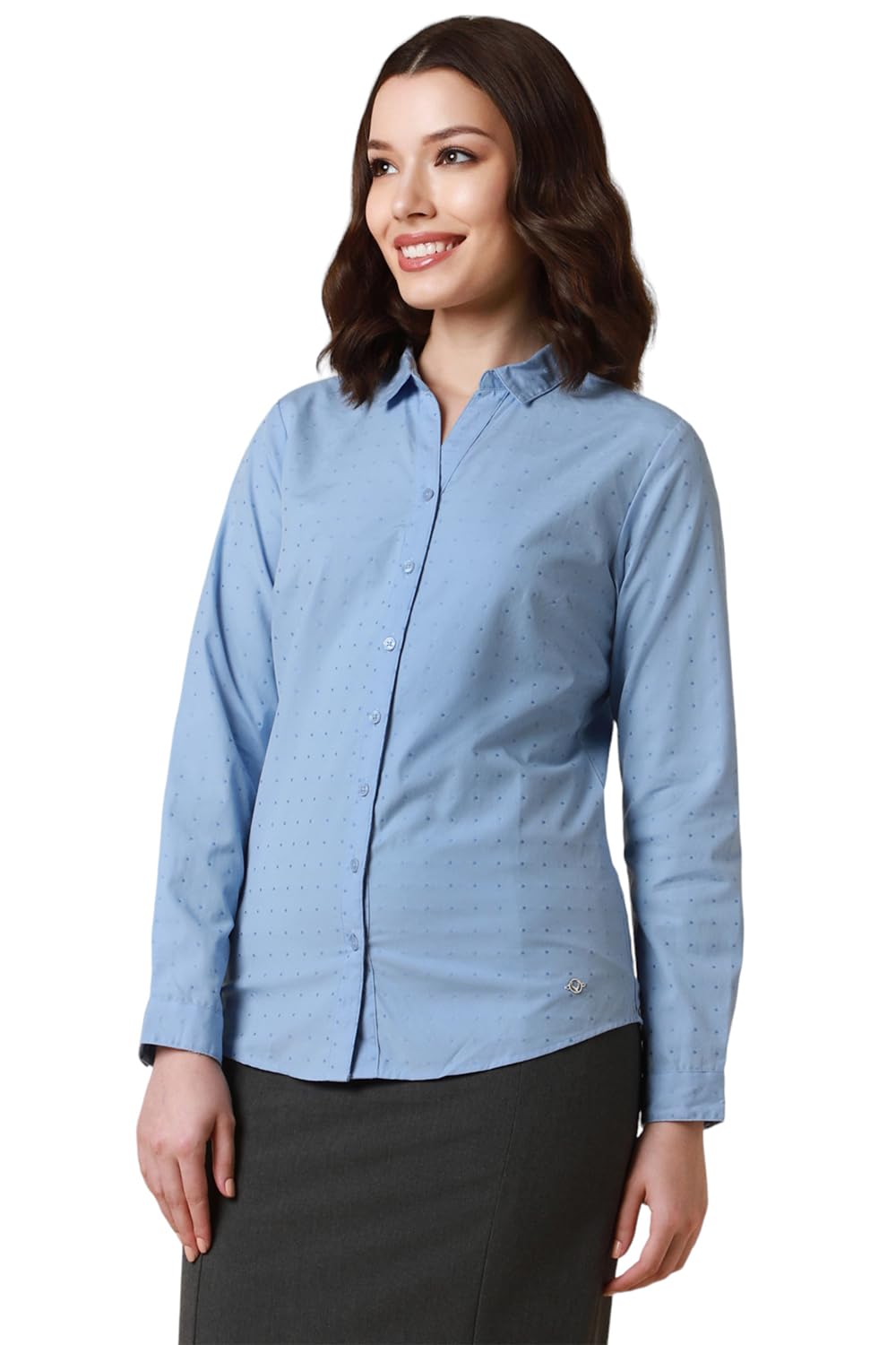 Allen Solly Women Blue Print Long Sleeves Shirt