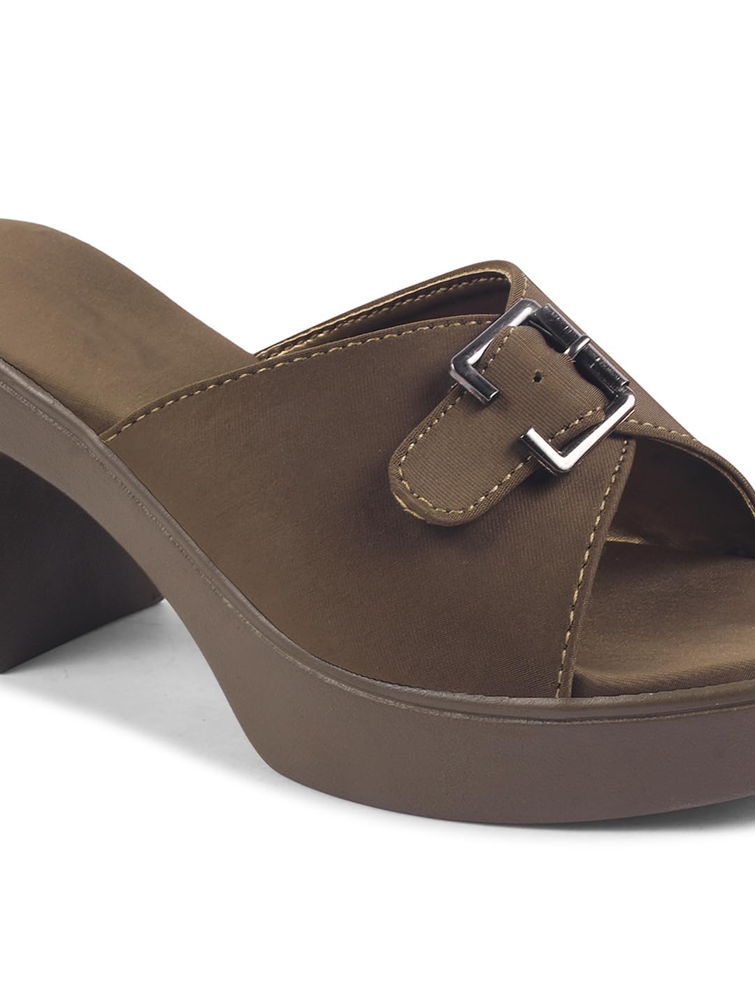 SVYA Comfortable Heel Sandals for Women and Girl. (Mehndi, UK Footwear Size System, Adult, Women, Numeric, Medium, 6)