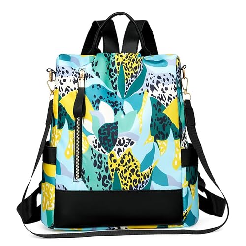 MOCA Women Girls Anti-Theft Backpack Lightweight Water-Resistant Stylish Casual Travel College School Bag Outdoor Daypack Shoulder Rucksack (Tropical Neon)