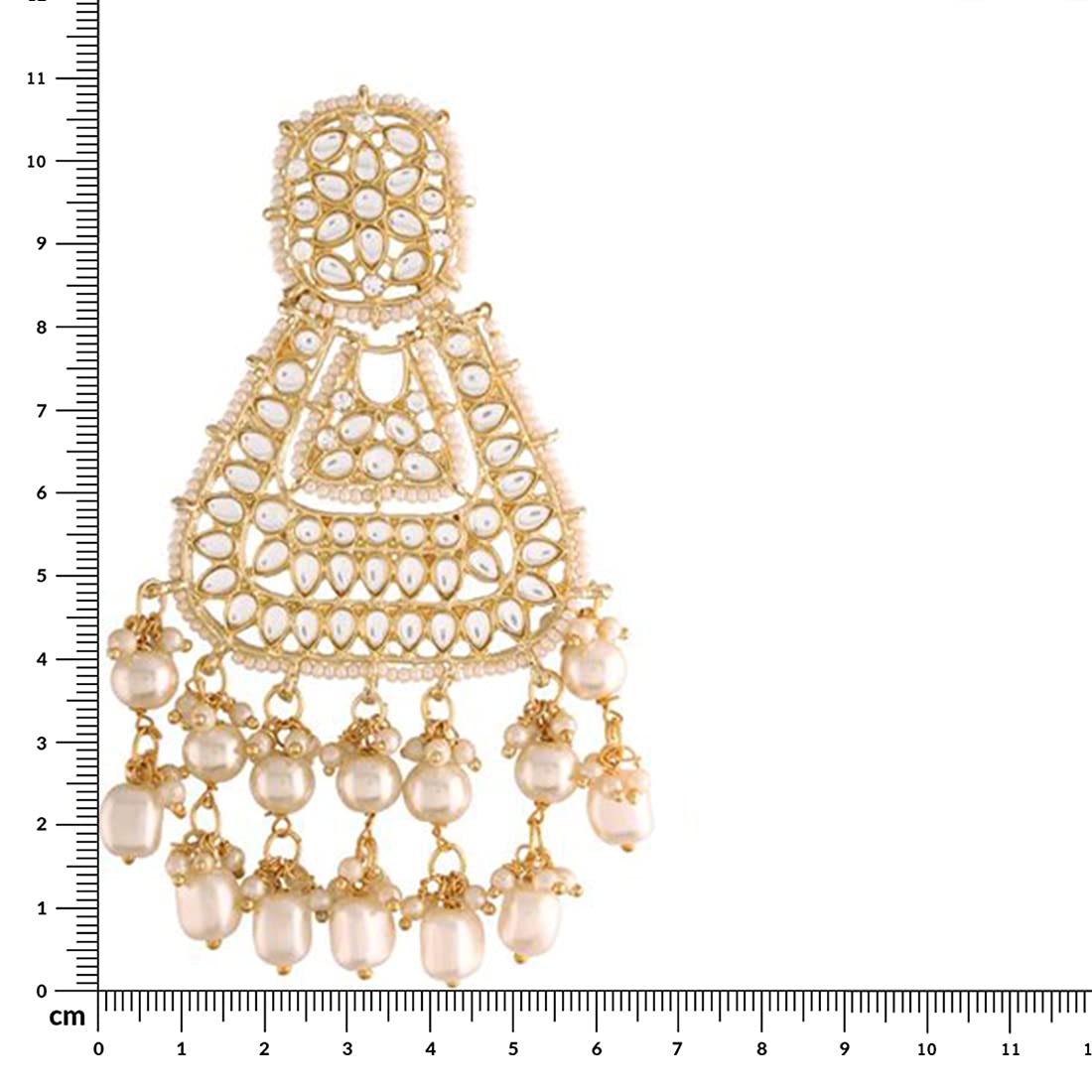 Peora Gold Plated Kundan Chandbali Earrings Glided With Kundans & Pearls for Women