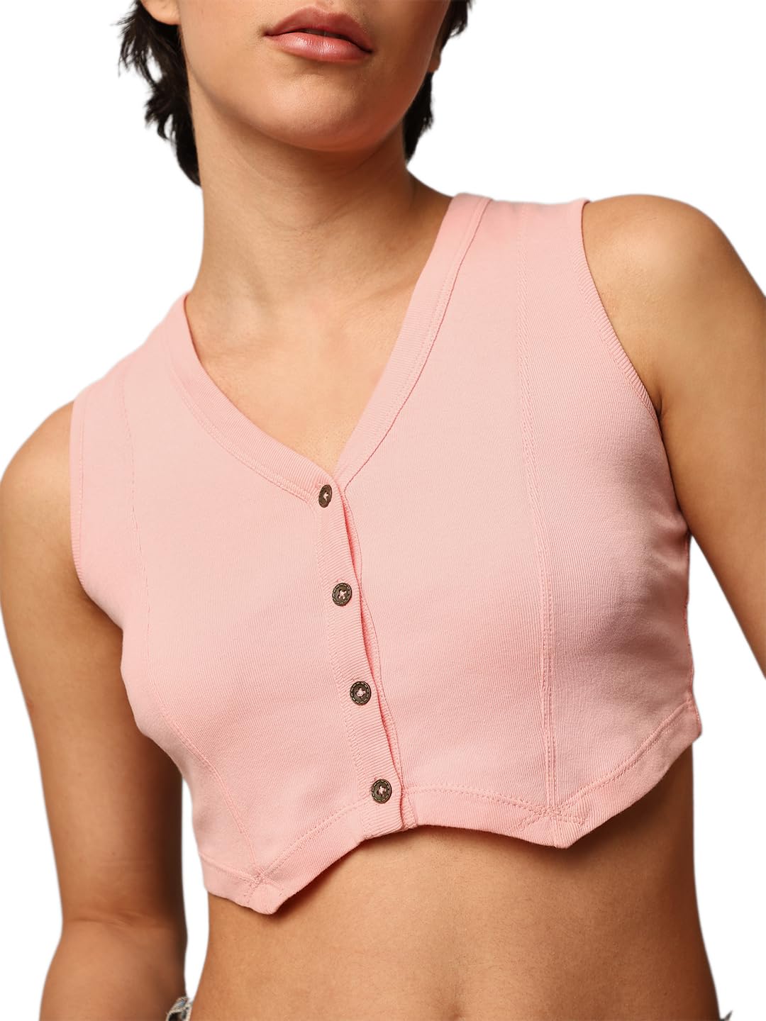 ONLY Women's Regular Fit Pink Top
