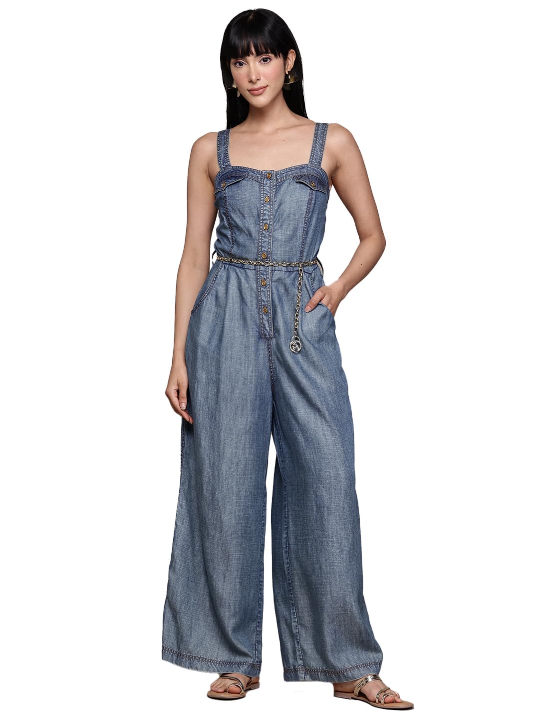 Label RITU KUMAR Blue Jolene Jumpsuit