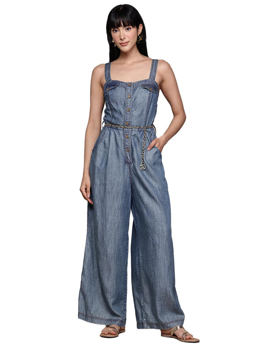 Label RITU KUMAR Blue Jolene Jumpsuit