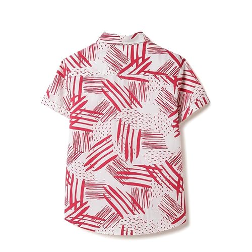 United Colors of Benetton Regular Fit Spread Collar Brush Stroke Print Shirt White