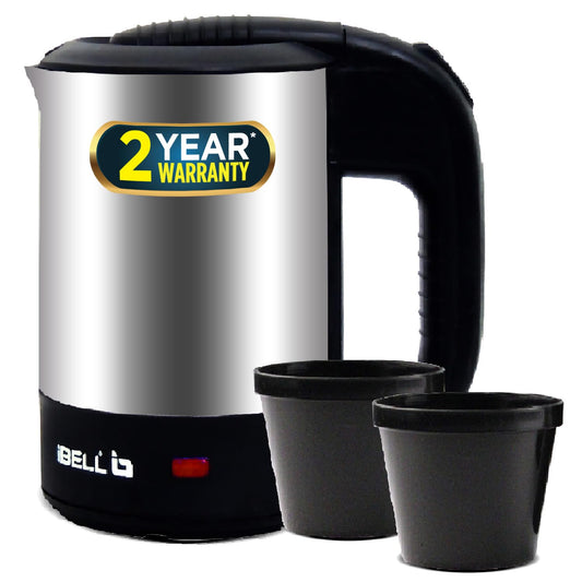 iBELL SEK105 Electric Kettle With Removable Lid, 0.5 Ltrs, 950W Highly Polished Stainless Steel (Silver)