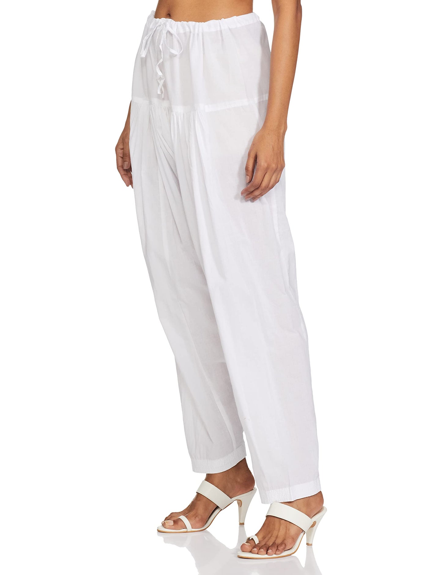 Max Women Solid Regular Fit Mid Rise Salwar (Nooswcs21Wh_White_XL)