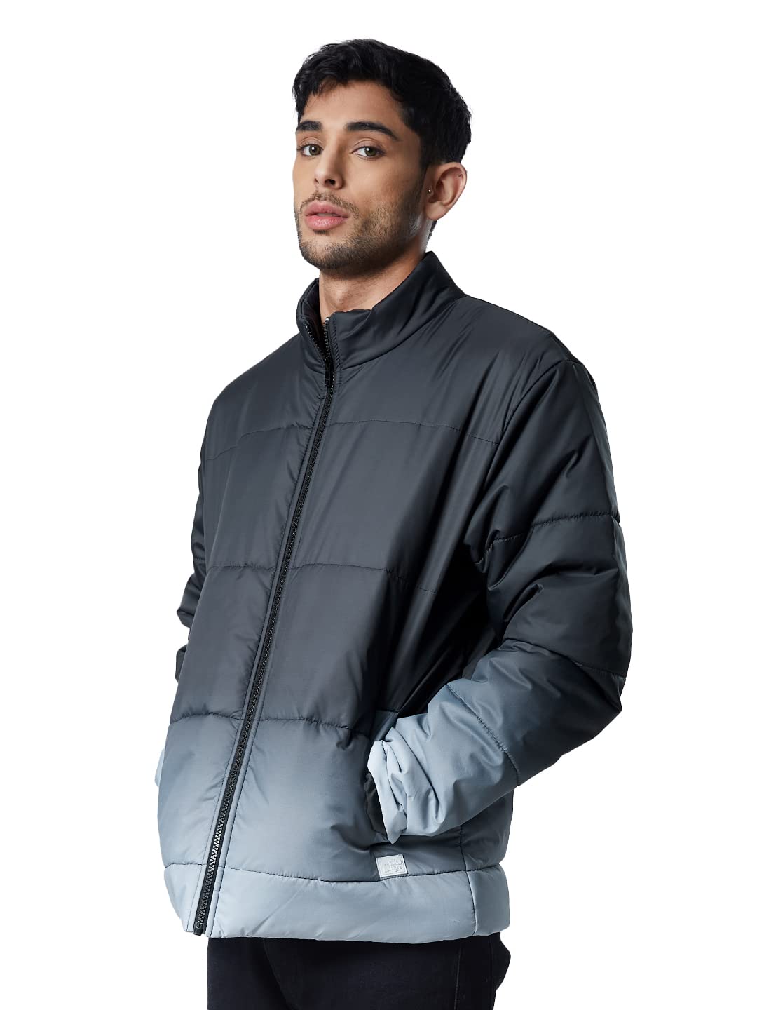 The Souled Store| Gangsta Jacket Mens and Boys Puffer Jackets|Full Sleeve|Regular fit Solid| 100% Polyester Grey Color Men Puffer Jackets