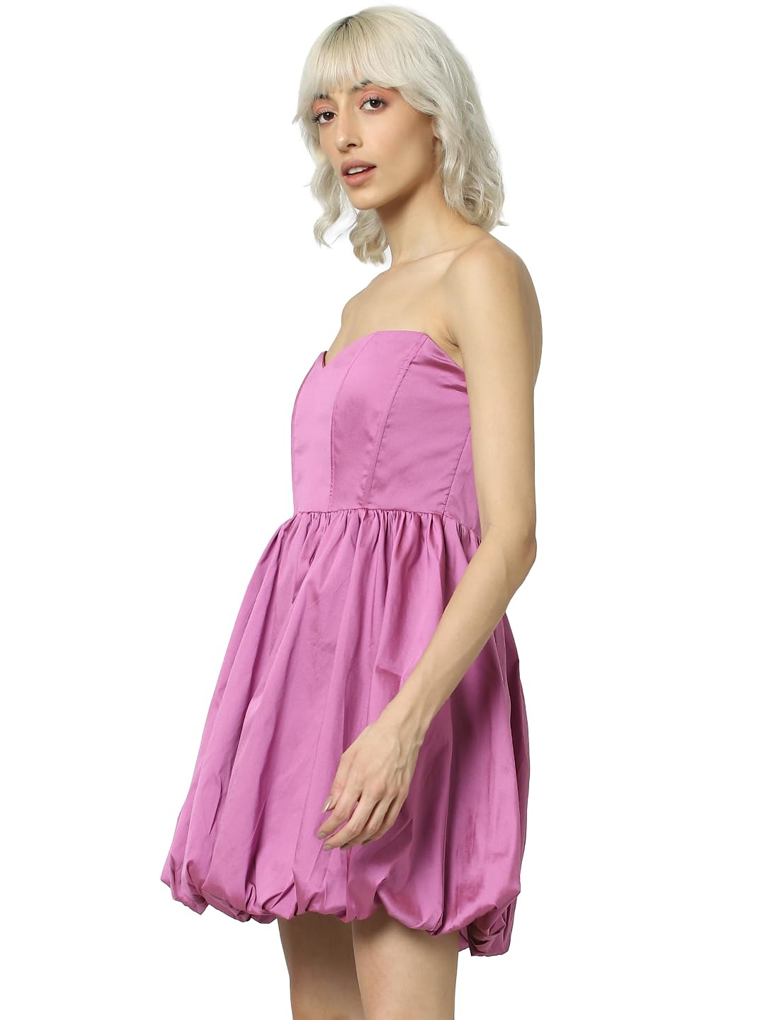 ONLY Women's Polyester A-Line Above The Knee Dress (15316161- Violet