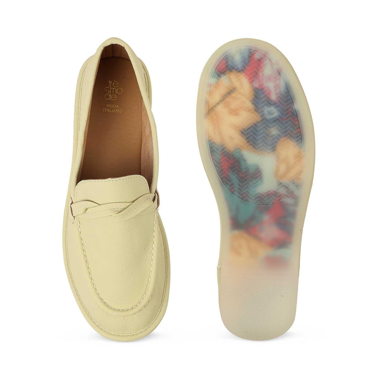 tresmode YORKO Women's Loafers Shoes Stylish, 3 UK / 36 EU - Ladies Comfortable Soft Footwear Closed Back - Square Toe Vegan Friendly (Green)