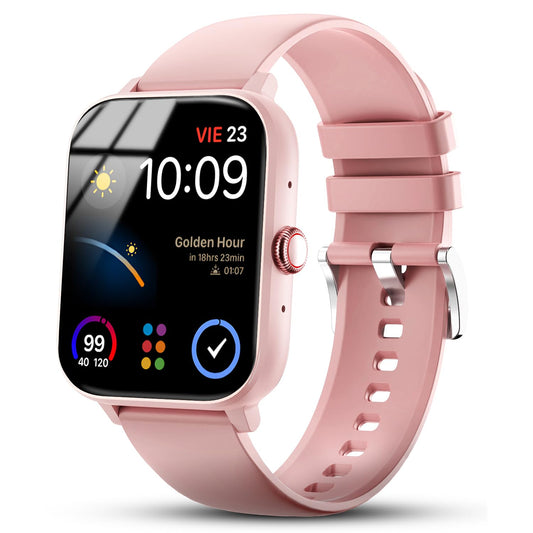 Nervfit Vibe Smartwatch with 1.85" LED Display | Bluetooth Calling | Waterproof | Heart Rate & SpO2 Tracking | Sleep & Stress Monitor | 5-Day Battery | Sports Modes (Orchid Pink)