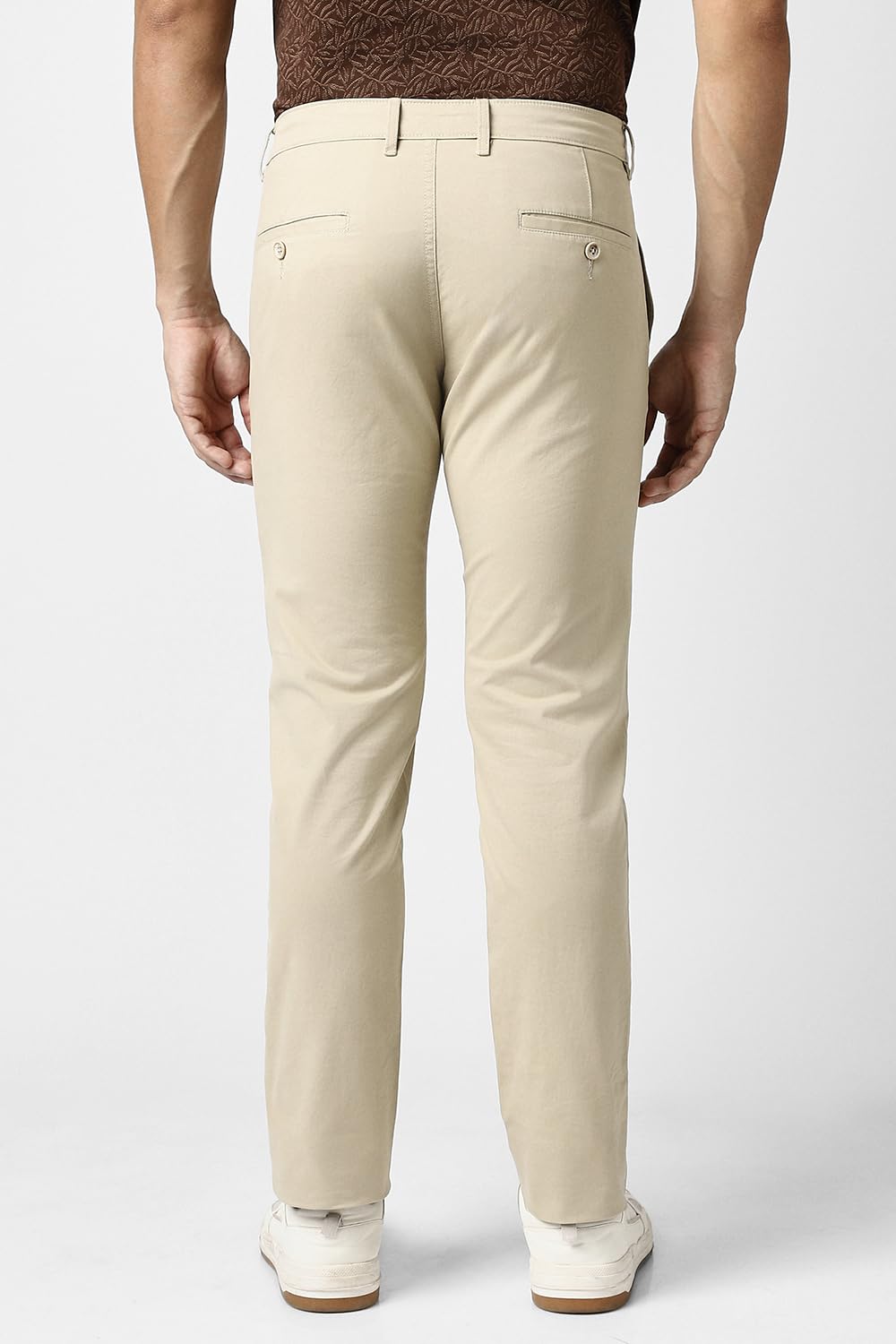 Van Heusen Men Mid Rise Slim Casual Pants (VSTFUSLF515071_Beige, 30