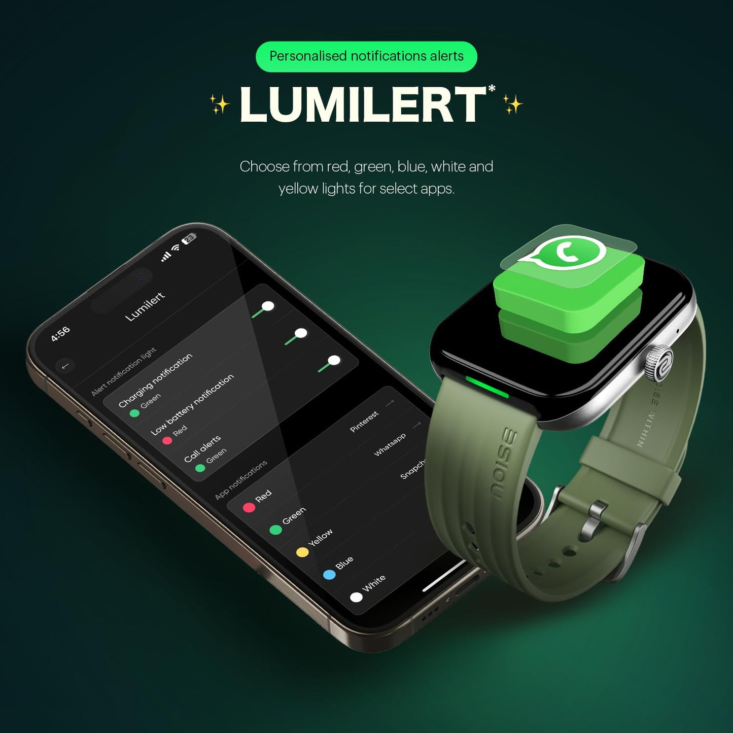 Noise Ultra 3 Luminary Smart Watch India's 1st Ever Personalised Notification Alerts (Lumilert),1.96" AMOLED, Premium Metallic Dial,Send Upto 5 Emojis (Lumiping), Health Suite (Space Blue)