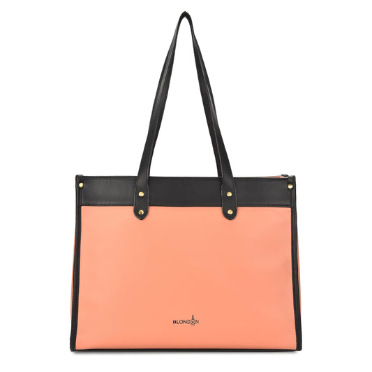 K London Vegan Leather Handbag For Women-Girls | Satchel Bag for Womens | Fit Upto 14 Inch Laptop | Shoulder Bag | Ladies Purse | Tote Bag With Top Double Handle Handbag For Women