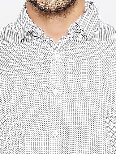 Being Human White Navy Men Shirt (Size: XL)-BHMLSLV23012-WHITE/NAVY