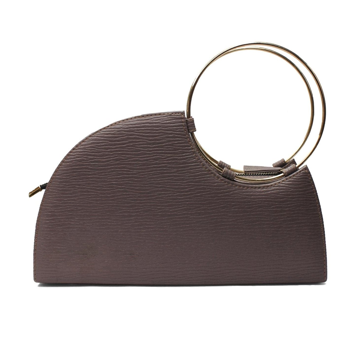 Modern Myth TWILIGHT Grey Ribbed Semi Circle Ring Handbag for Girls & Women