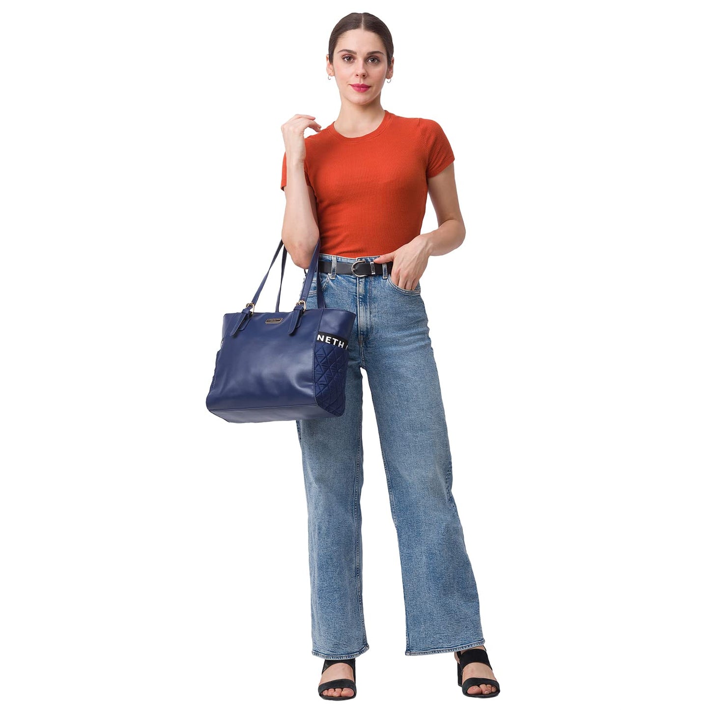 KENNETH COLE Women's Stylish Navy Casual Tote Bag