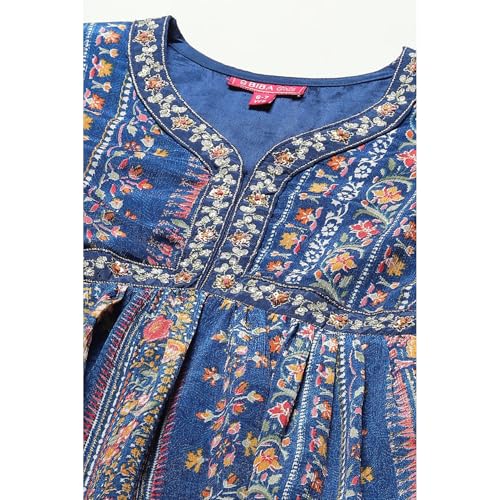 BIBA GIRL PRINTED GATHERED KID(KW5450_BLUE_7)