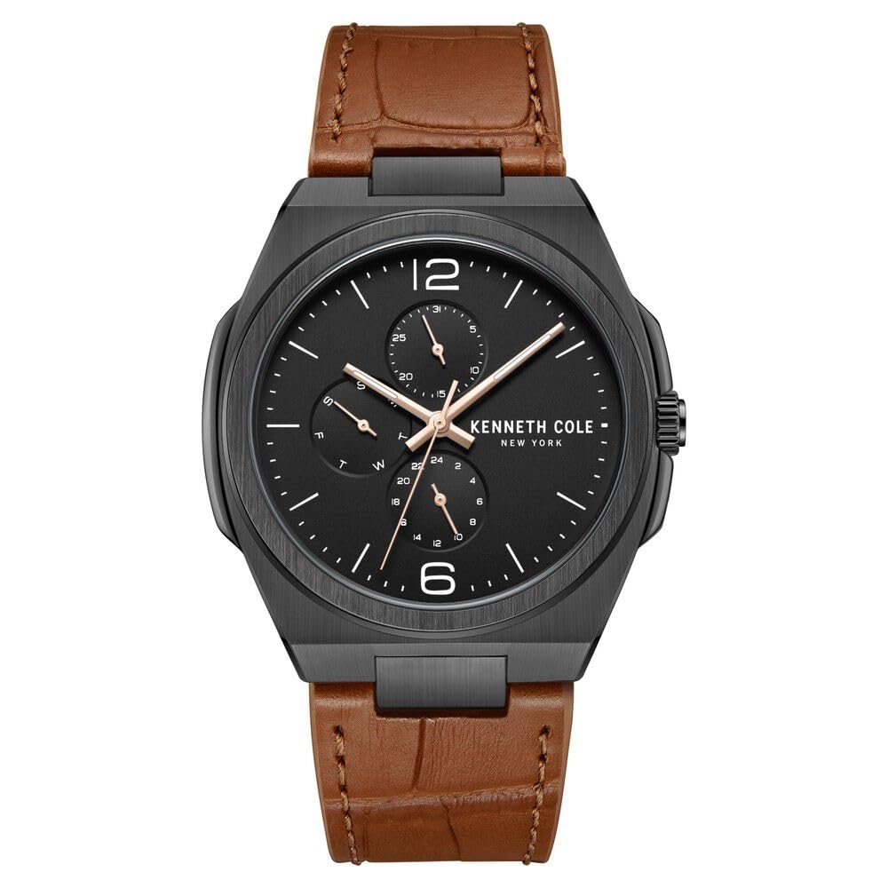Kenneth Cole Quartz Multifunction Black Dial Watch for Men-KCWGF0016201MN