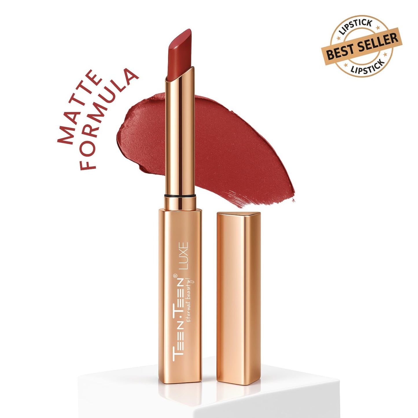 TEEN TEEN Luxe Matte Lipstick | Long Lasting | Ultra Smooth | Velvet Finish | Lightweight & Travel Friendly | Noughty-Nude, 1gm