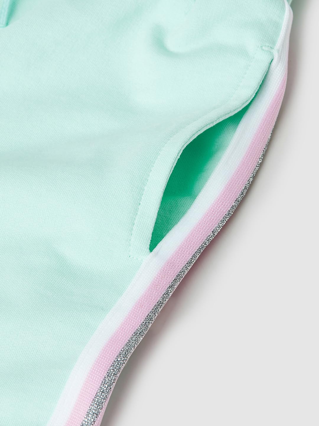 Max Girls Side Paneled Shorts,Aqua,8-9Y