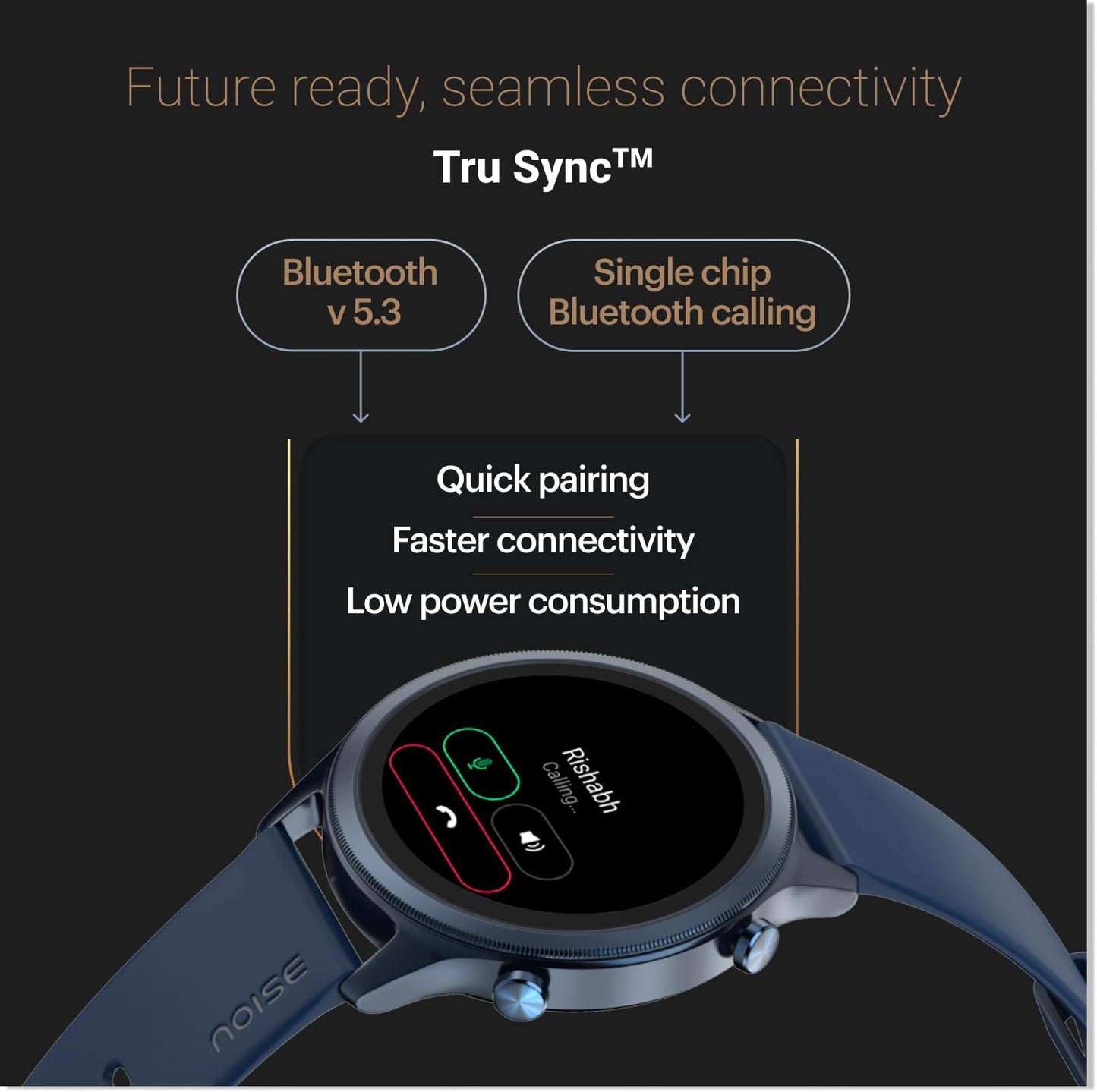 Noise Evolve 3 1.43" AMOLED Always on Display, BT Calling, Round Dial, Metallic Design Smart Watch for Man & Woman, Smart Gesture Control, 100 Sports Modes (Space Blue)