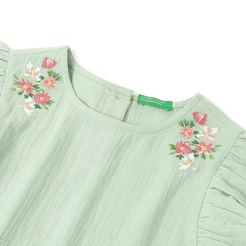 United Colors of Benetton Regular Fit Round Neck Floral Top