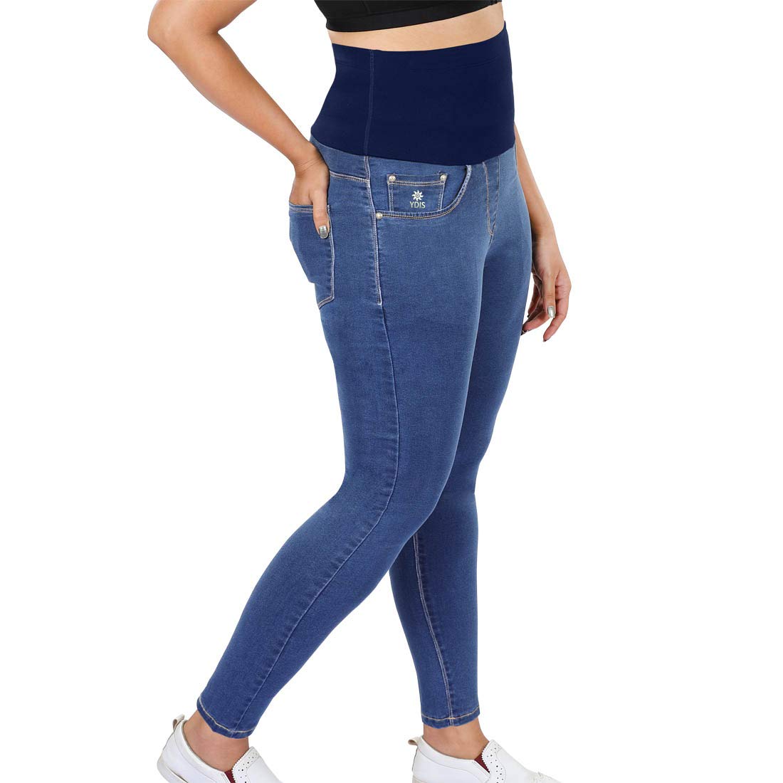 dermawear Women Stretchable High Rise Regular Fit Shapewear Denim Jeans (SD-1202-Cobalt Blue_40)