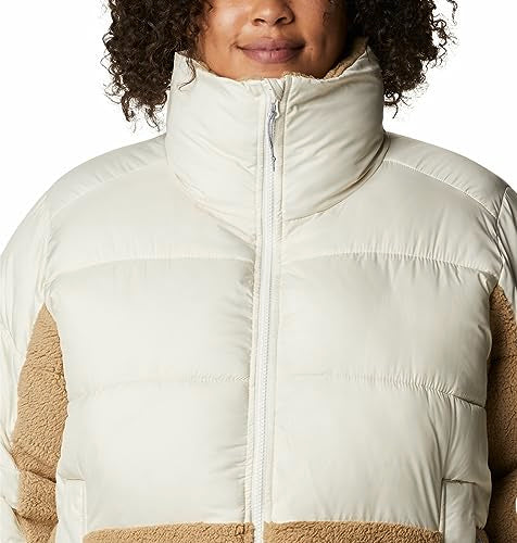 Columbia Womens Leadbetter Point Sherpa Hybrid Jacket, Chalk, Beach, L