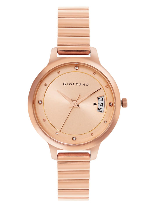 Giordano Analog Stylish Watch for Women Water Resistant Fashion Watch Round Shape with 3 Hand Mechanism Wrist Watch for Girls & Ladies to Compliment Your Look/Ideal Gift for Female - GD4206