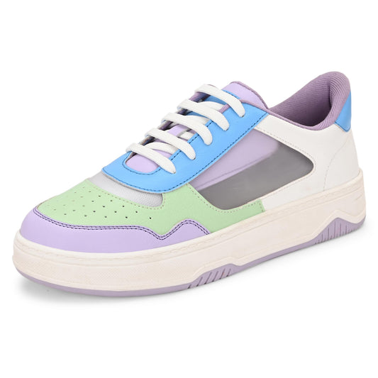Centrino Women Sneaker | Cushioned Insole for Comfort | Stylish Lace-Up Design | Perfect for Casual Outfit for Girls 9758-3 Purple