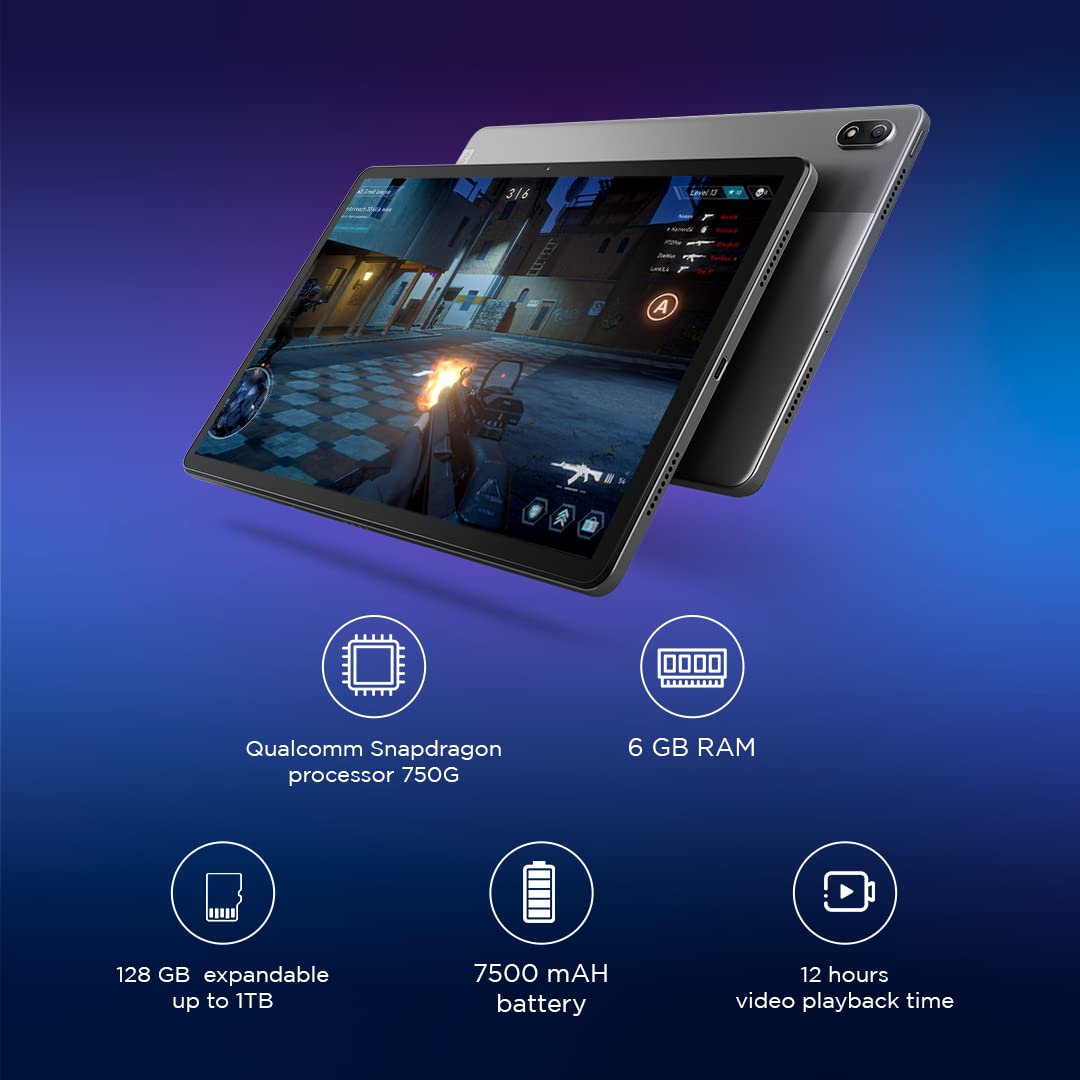 Lenovo Tab P11 5G FHD |11 Inch (27.94 cm)| 6 GB RAM, 128 GB ROM Expandable| Wi-Fi+5G| 2K Display| Qualcomm Snapdragon 750G Processor| JBL Quad Speakers with Dolby Atmos (Storm Grey, ZA8Y0082IN)