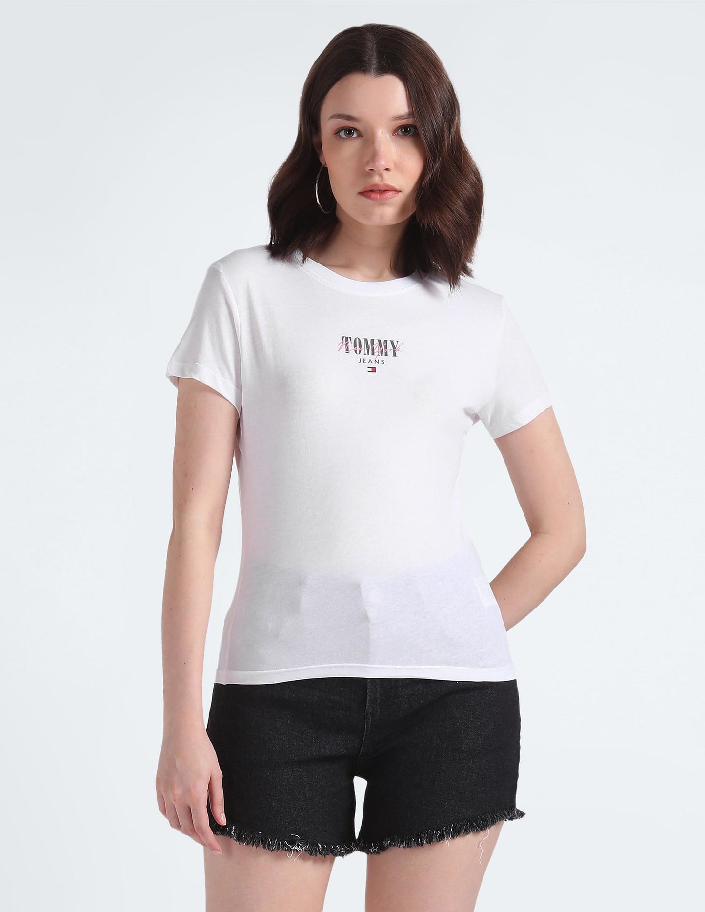 Tommy Hilfiger Womens White Color T-Shirt (M)