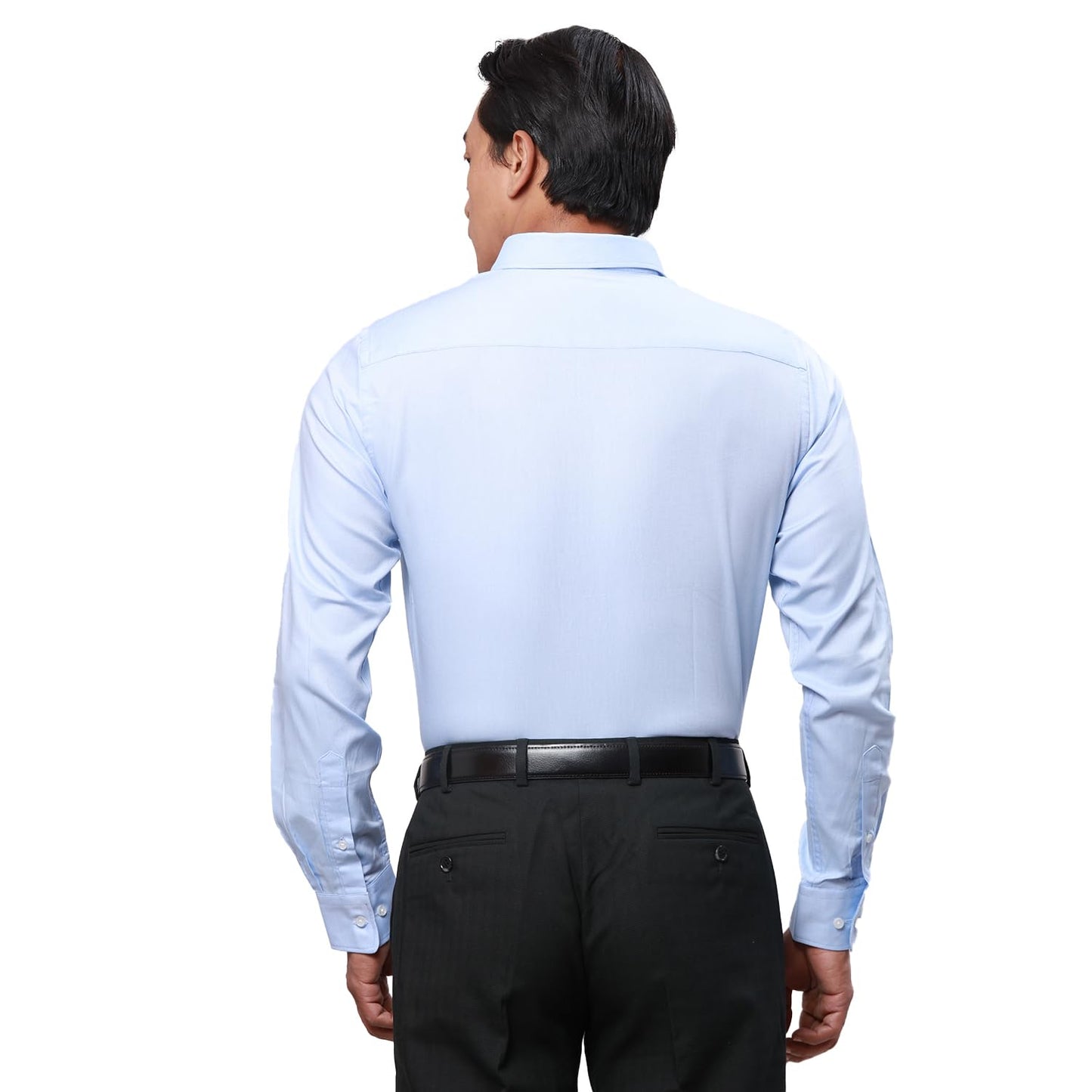 Park Avenue Men's Structure Slim Fit Shirt (PMSX17929-B2_Light Blue