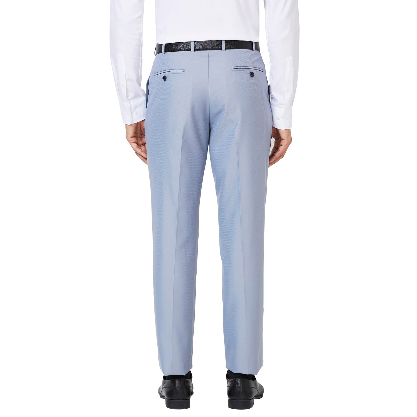PARK AVENUE Men's Smart FIT PLEATLESS Medium Blue Formal Trouser