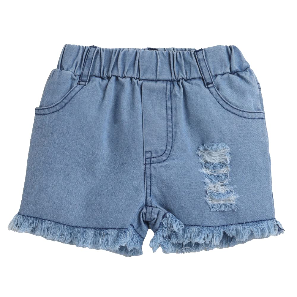 Hopscotch Girls Stripe Print BlouseShorts Set In Multi Color for Ages 2-3 Years