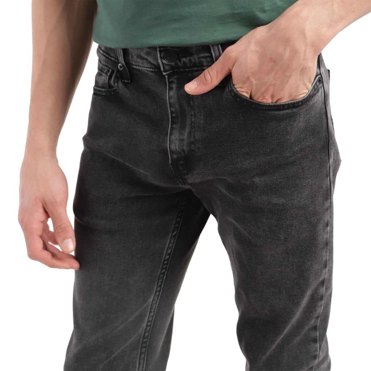 Levi's Men's 511 Slim Fit Mid Rise Light Fade Stretchable Jeans Black Grey, 34