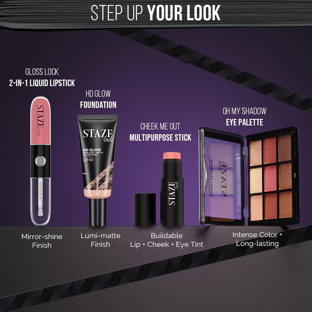 Staze 9to9 All Eyes on You Tubing Mascara | High Impact Volumizing mascara | Clump-resistant, easy to remove | Smudgeproof & Waterproof | Intense Black Color | 5ml