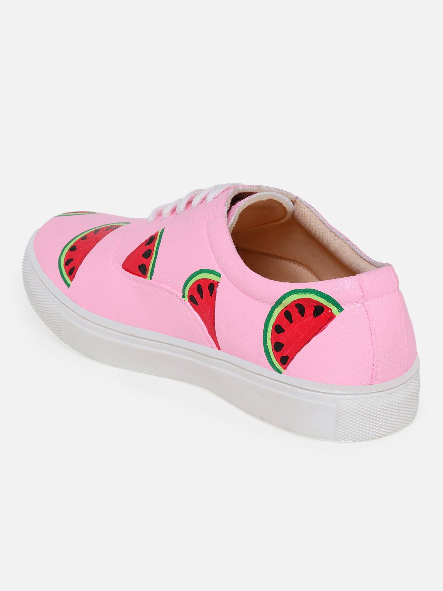 THE QUIRKY NAARI Watermelon Sneakers with Watermelon Motif | Pink