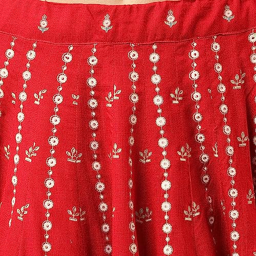 Divena Maroon and Gold Printed Lehenga choli with Gold Dupatta Set