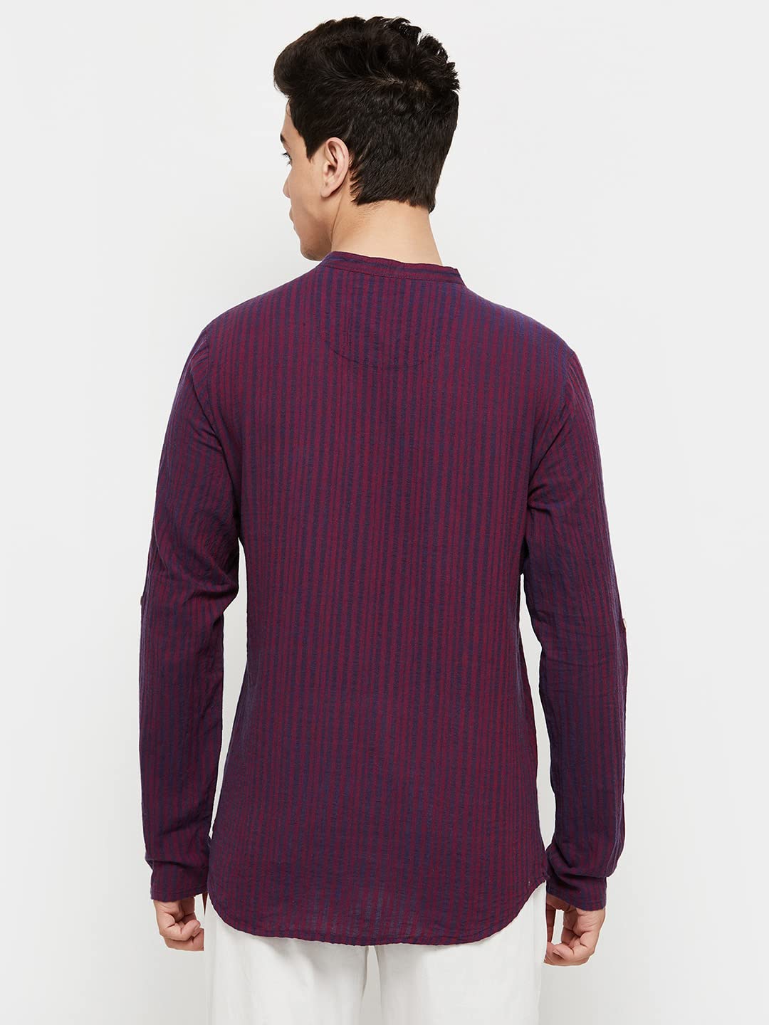 Max Men's Cotton Regular Fit Full Sleeves Short Regular Kurta (Fucstfs2290St_Maroon_S)