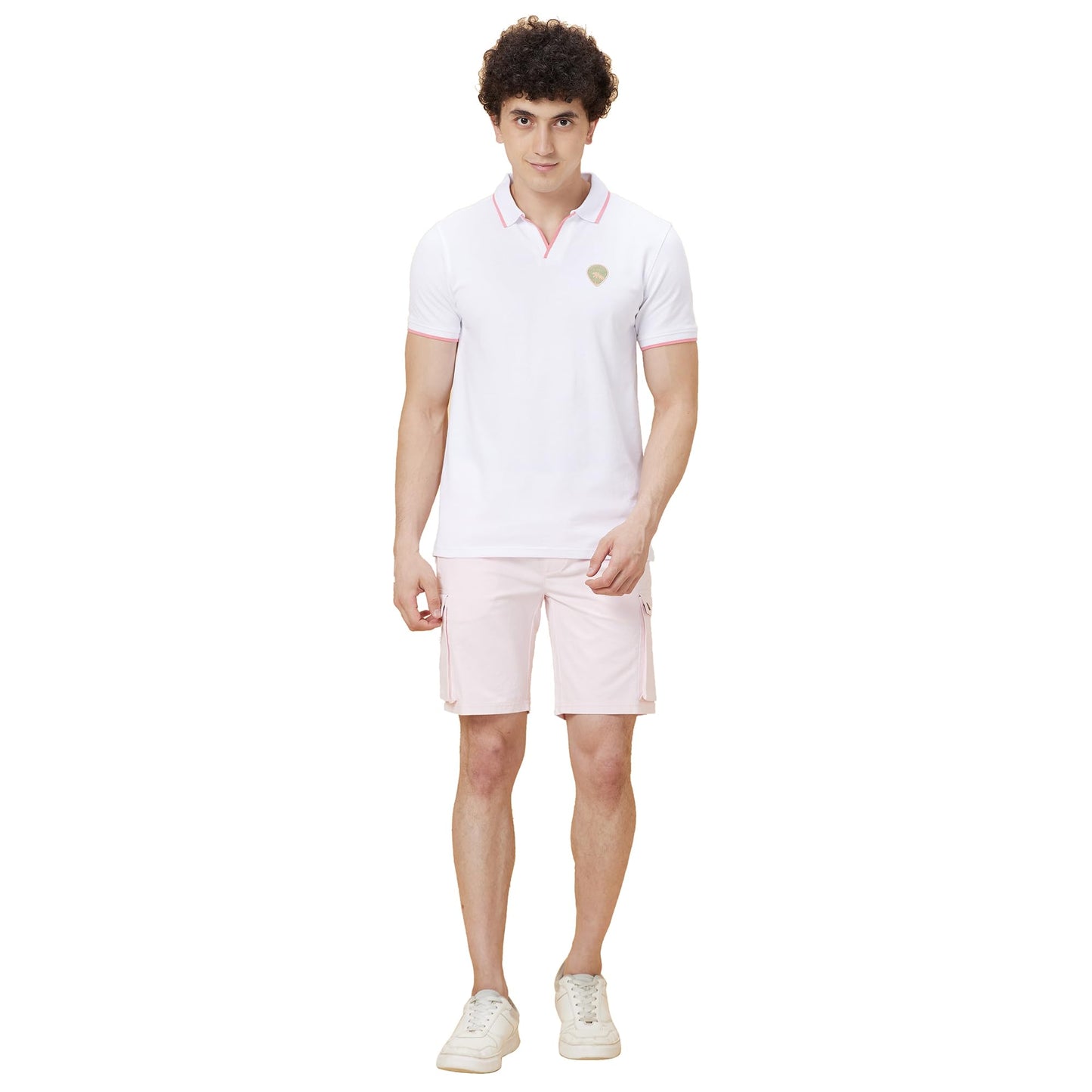 Being Human Garments Mens-Bottom Shorts Powder Pink (Size: 30)-BHKTS24003-POWDER Pink