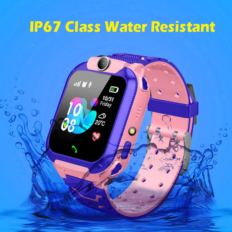 PunnkFunnk Q18 Kids Calling Smart Watch for Boys & Girls | 2-Way Voice Calling & Message | Sim Card | Selfie Camera | Parent Control App | Voice Chat | Long Battery Life(LightPink)