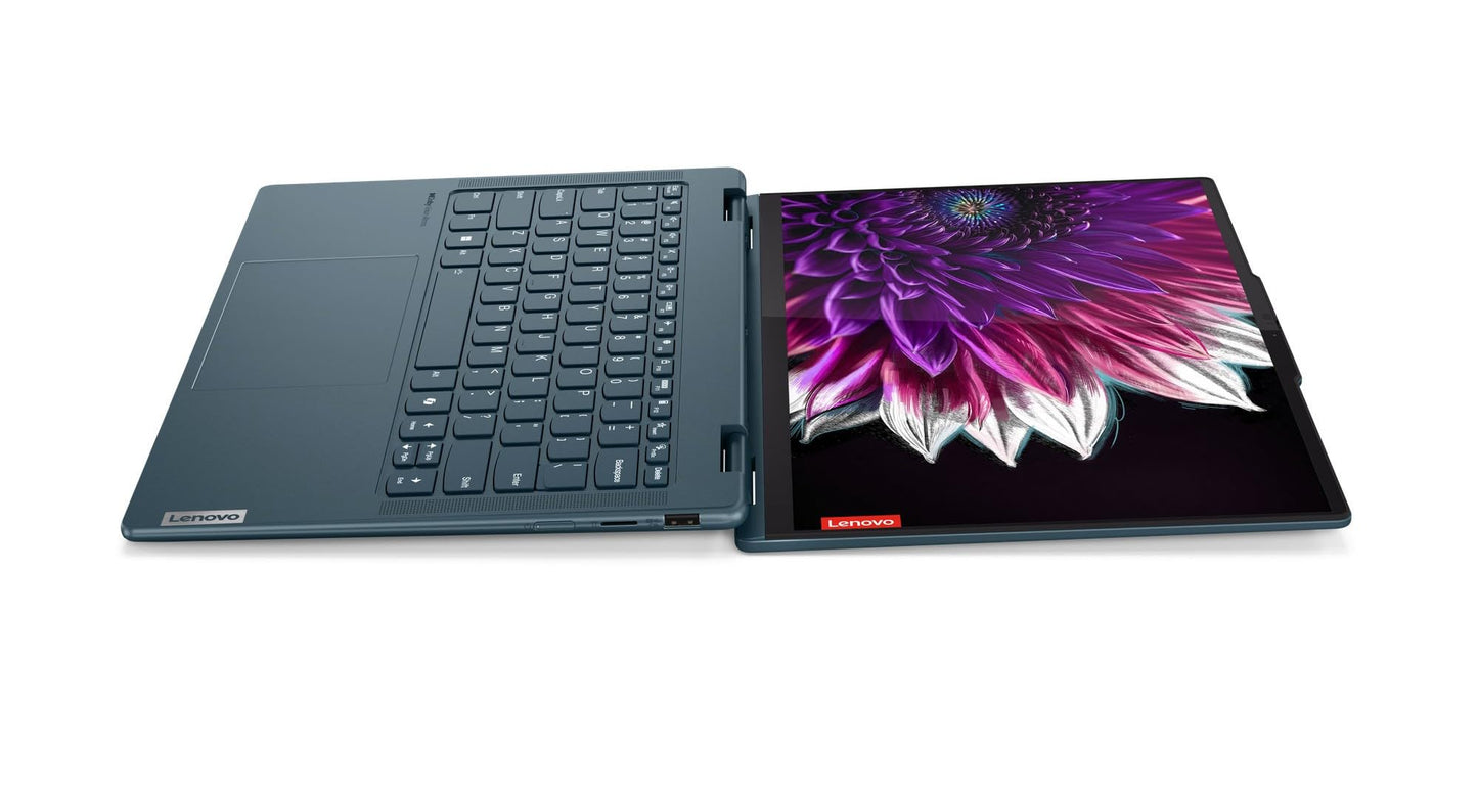 Lenovo Yoga 7 Intel Evo Core Ultra 5 125H Built in-AI 14"(35.5cm) WUXGA OLED 400Nits 2-in-1 Laptop (16GB/512GB SSD/Win 11/MSO 21/100% DCI-P3/3 Mon. Game Pass/Tidal Teal/1.5Kg), 83DJ00AKIN