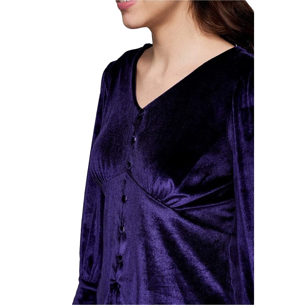 AND Women's Slim Fit Tunic Shirt (FW22AS155TVEL_Purple M)