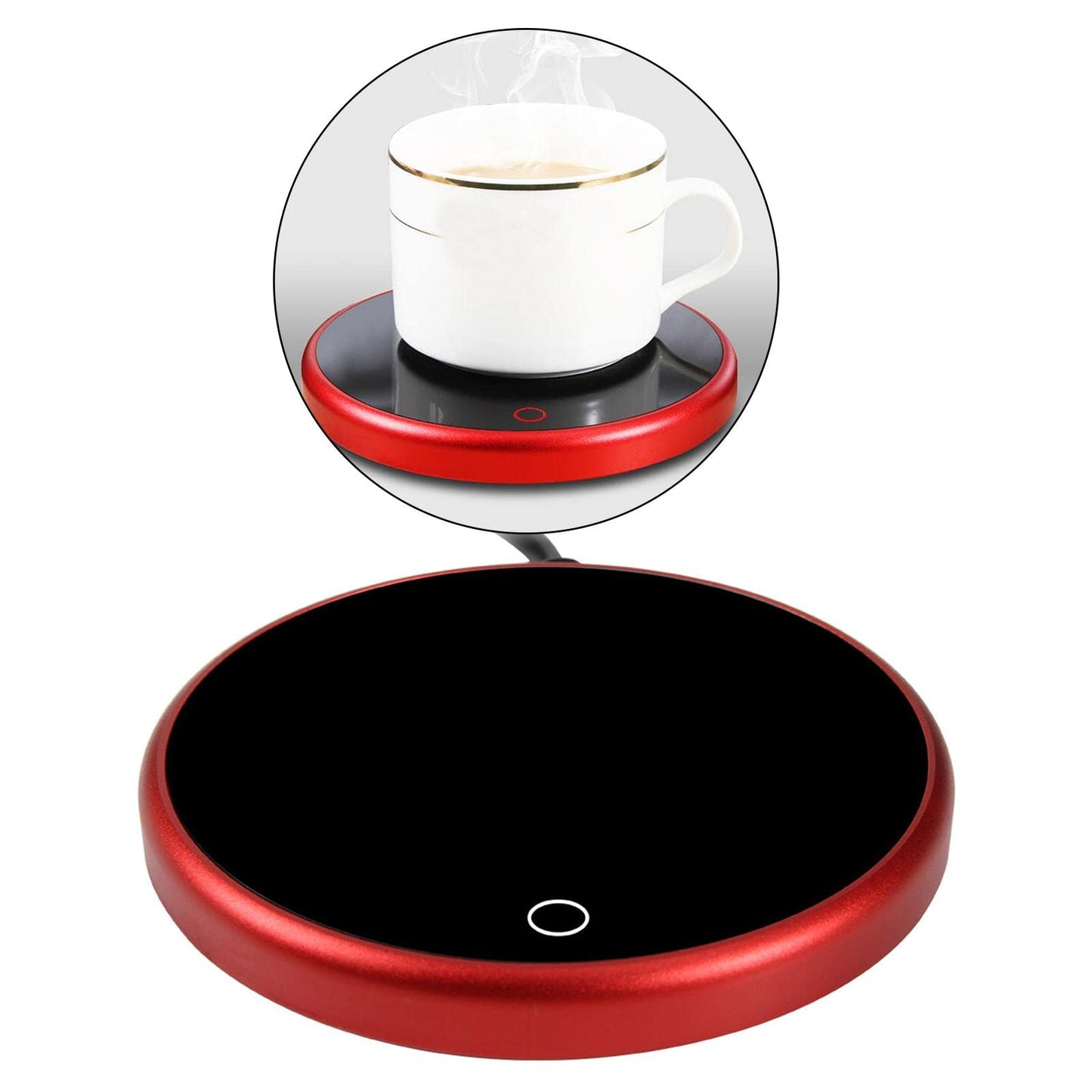 FABLOFTCoffee Mug Warmer Heater Coaster 15W Cushion Auto Shut Off Plate for Home red
