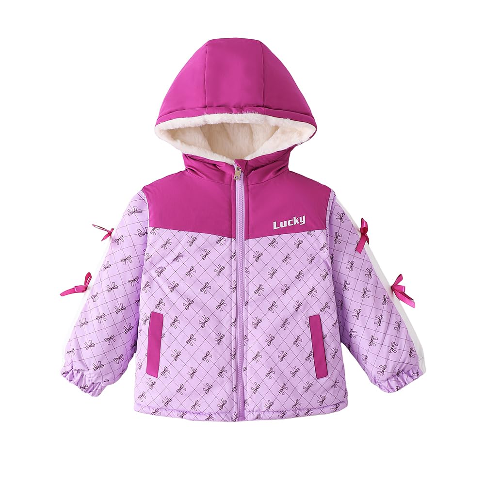 Hopscotch Girls Full Sleeves All Over Print Print Purple Jackets For Ages (7-8 Years)