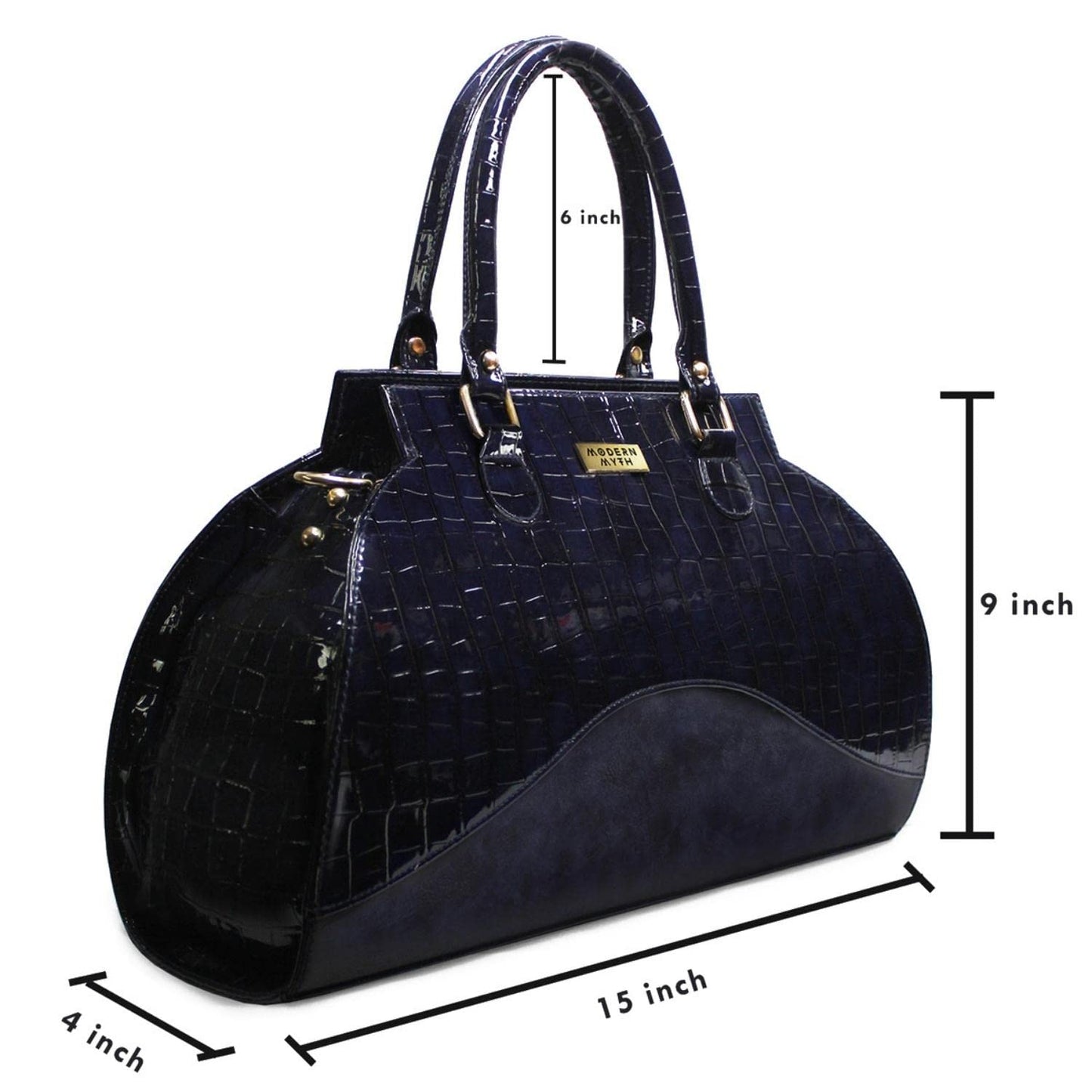 Modern Myth Ana Croco Finish Blue Handbag for Girls & Women