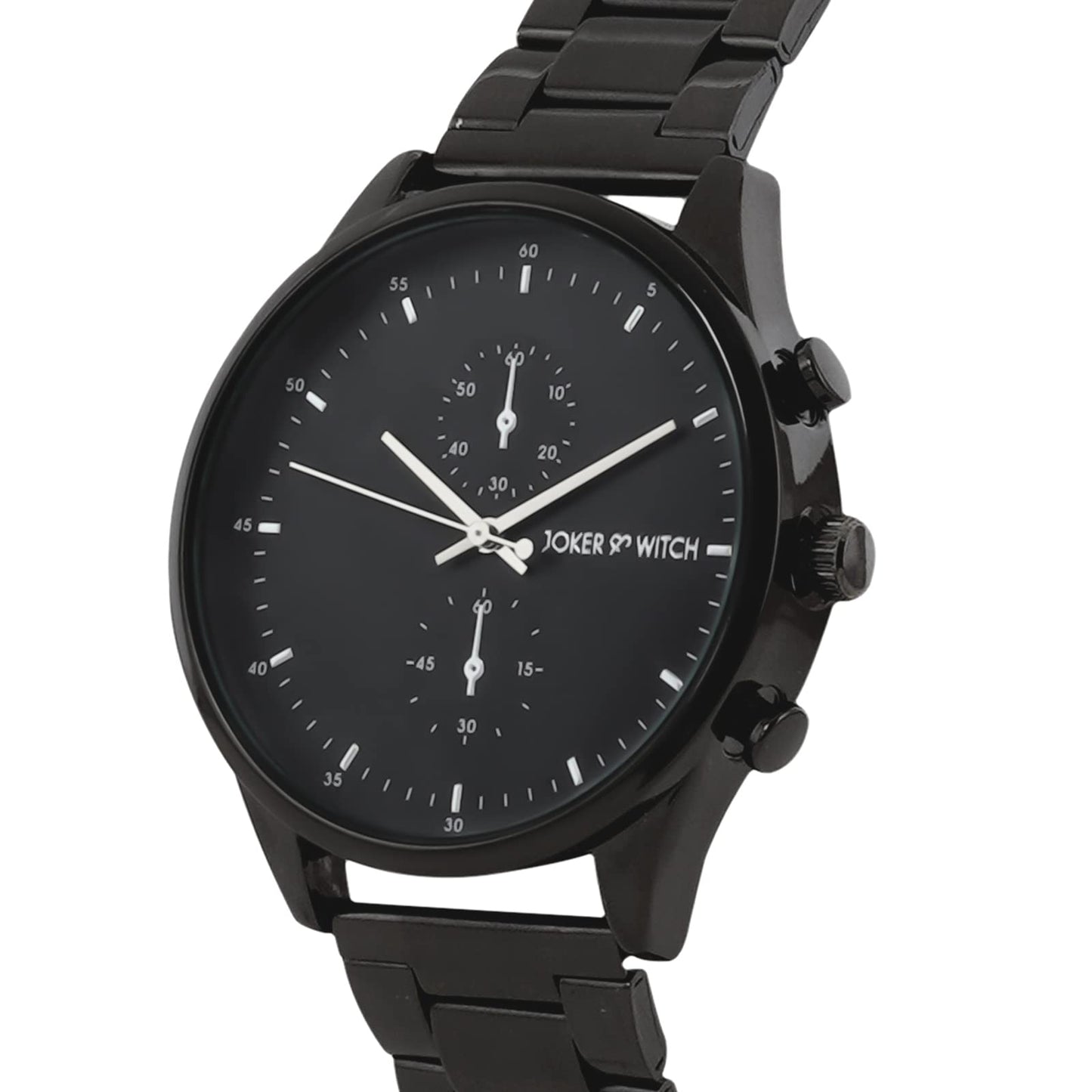 Joker & Witch Men Beetle 42mm Black Dial 20mm Gunmetal Stainless Steel Watch